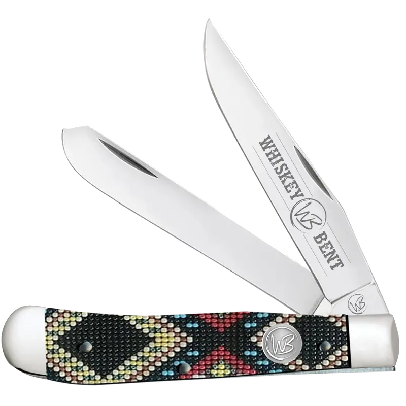 Whiskey Ranch Black Diamond Bead Trapper Knife - Wb11-11 1