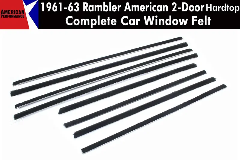Window Felt/Beltline Weatherstrip Kit, 1961-63 Rambler American, 2-Door Hardtop 1