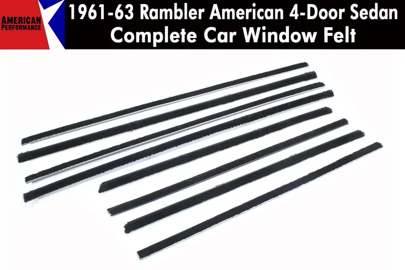Window Felt/Beltline Weatherstrip Kit, 1961-63 Rambler American, 4-Door Sedan 1