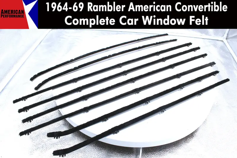 Window Felt/Beltline Weatherstrip Kit, 1964-69 Rambler American, 2-Door Convertible 1