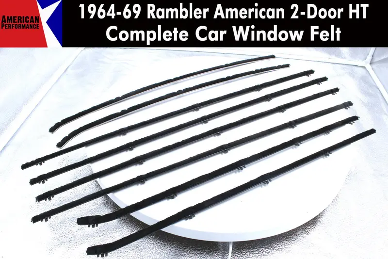 Window Felt/Beltline Weatherstrip Kit, 1964-69 Rambler American, Rogue, 2-Door Hardtop 1