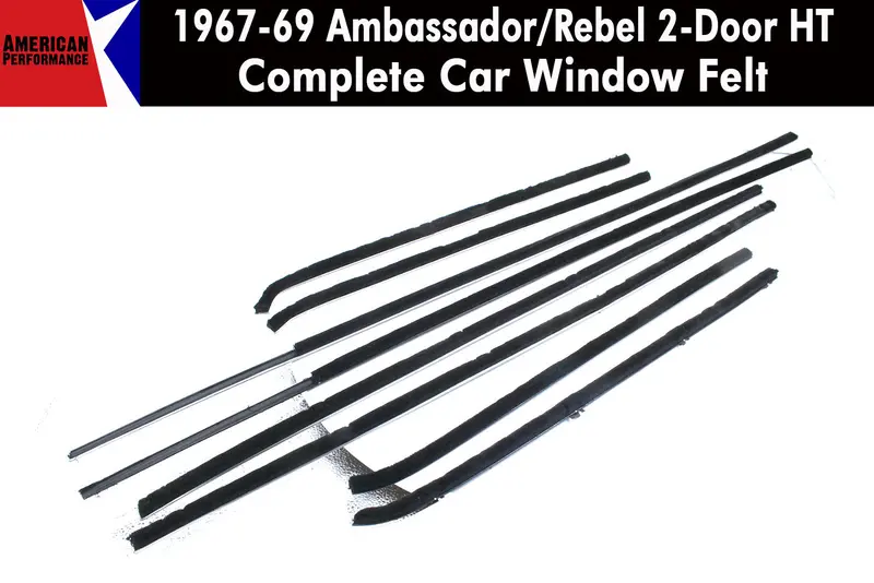 Window Felt/Beltline Weatherstrip Kit, 1967-69 Amc Ambassador, Rebel, 2-Door Hardtop 1