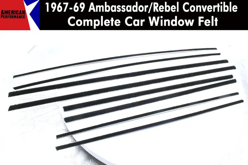 Window Felt/Beltline Weatherstrip Kit, 1967-69 Amc Ambassador, Rebel, Convertible 2-Door 1