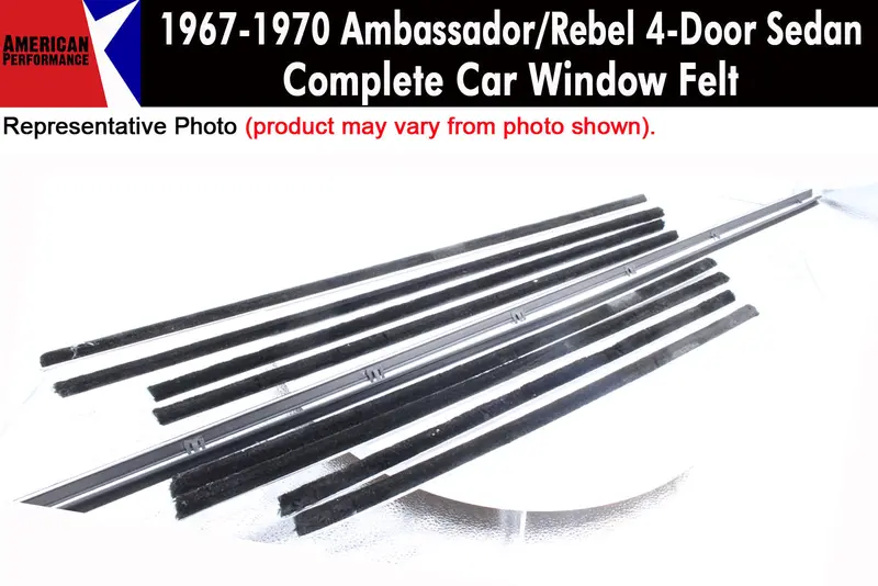 Window Felt/Beltline Weatherstrip Kit, 1967-70 Amc Ambassador, Rebel, 4-Door 1