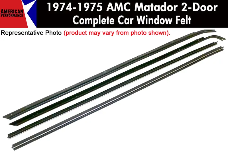 Window Felt/Beltline Weatherstrip Kit, 1974-75 Amc Matador, 2-Door Sedan 1