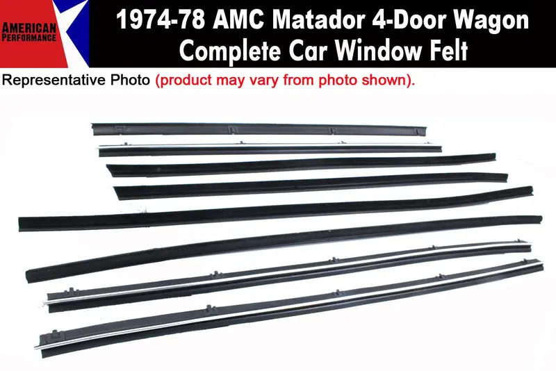 Window Felt/Beltline Weatherstrip Kit, 1974-78 Amc Matador, 4-Door Sedan 1