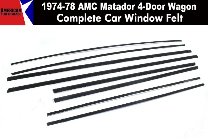 Window Felt/Beltline Weatherstrip Kit, 1974-78 Amc Matador, 4-Door Sedan Without Tailgate 1