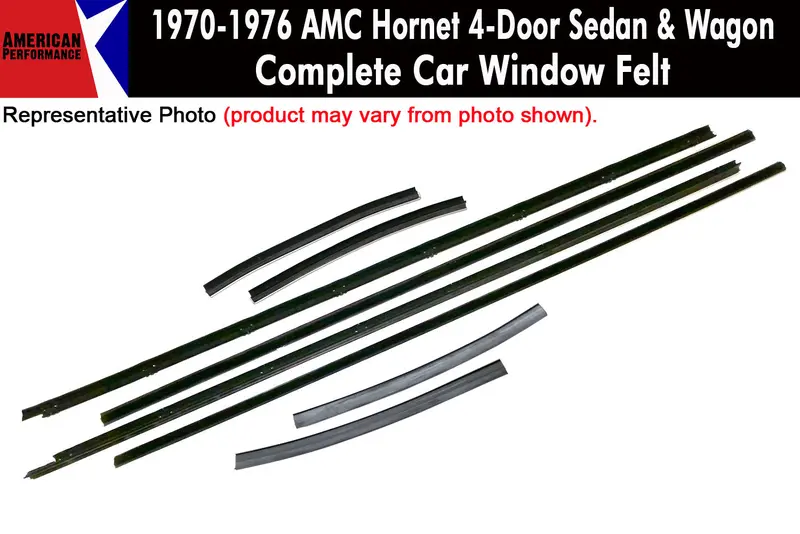 Window Felt/Beltline Weatherstrip Kit, 1977 Amc Hornet, 4-Door Sedan & Wagon 1