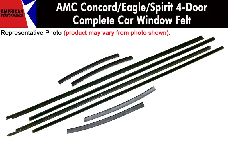 Window Felt/Beltline Weatherstrip Kit, 1978-88 Amc Concord, Eagle, Spirit, 4-Door Sedan & Wagon 1