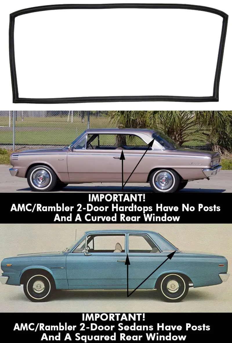 Windshield Seal With Trim Groove, 2-Door Hardtop & Convertible Only, 1964-66 Rambler Ambassador, 1964-66 Classic, 1965-66 Marlin 1