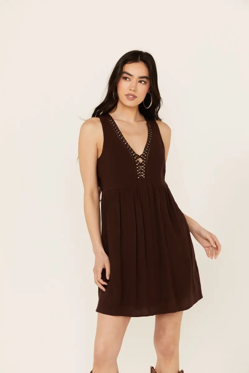 Winfrey Criss Cross Front Embellished Dress 1