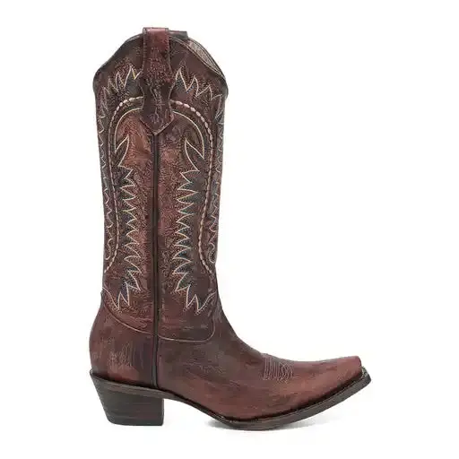 Woman's Circle G Shedron Embroidery Snip Toe Western Boot - L8000 1