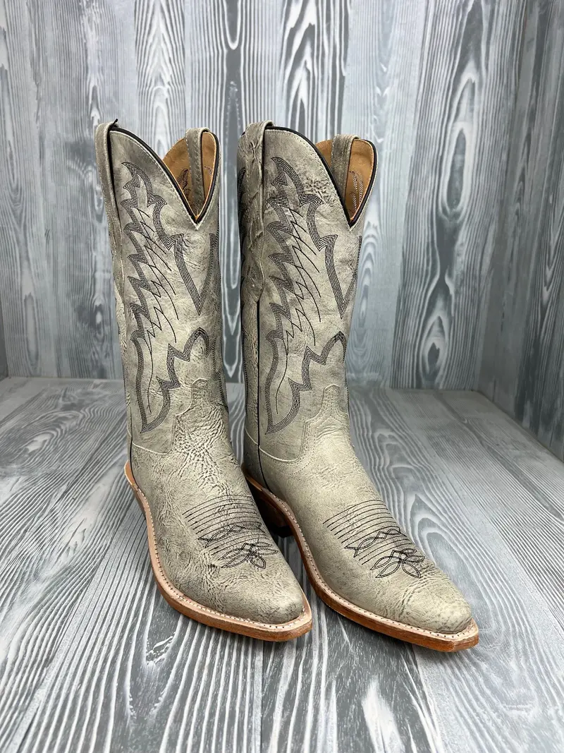 Woman's Old West Lt. Gray Snip Toe Western Boot - Lf1643 1