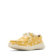 Women's Ariat Hilo Doodle Shoe Mustard Steer Heads - 10061129 1