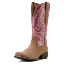 Women's Ariat Rock Creek Tawny Roughout Western Boot - 10061145 1