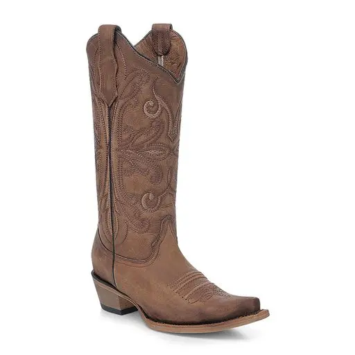 Women's Circle G Embroidery Shedron Rust Snip Toe Western Boot - L6274 1