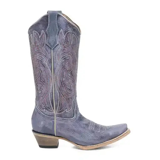 Women's Circle G Lilac Embroidery Snip Toe Western Boot - L6328 1