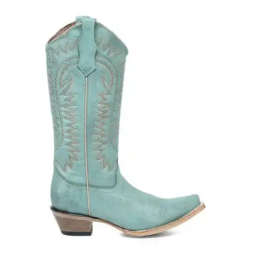 Women's Circle G Turquoise Embroidery Western Snip Toe Boot - L6331 1