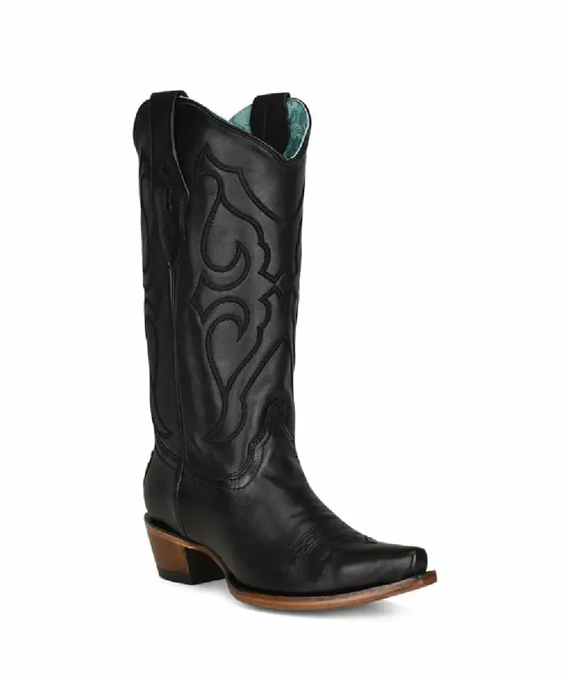 Women's Corral All Black West Snip Toe Boot - Z5072 1