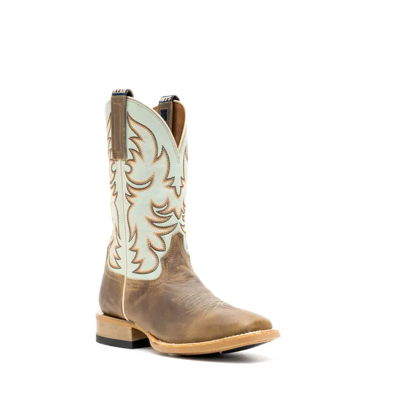 Women's Hyer Topeka Tan Crazy Cowhide With 11" Robins Egg Burnished Tops - Hm41028 1