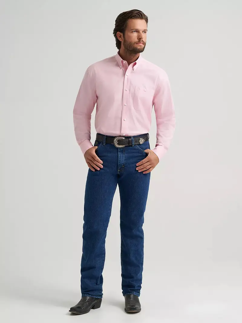 Wrangler® George Strait™ Solid One Pocket Button Down Shirt - 112379046 1