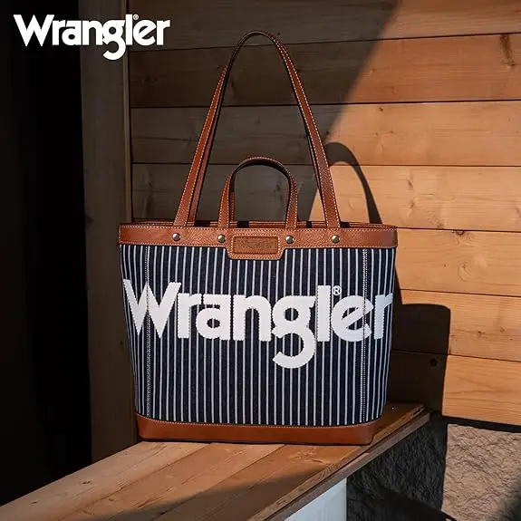Wrangler Navy Canvas Top Handle Tote/Shoulder Bag - Wg142-2002Ny 1