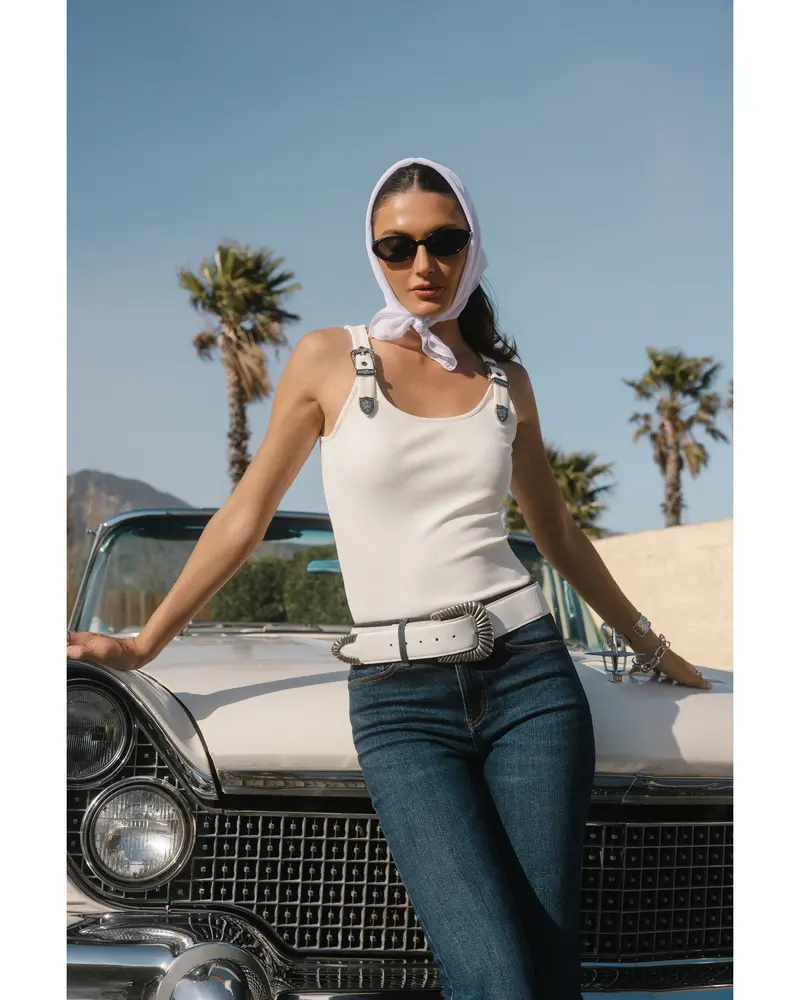 Wylie Rib Knit Buckle Tank 1