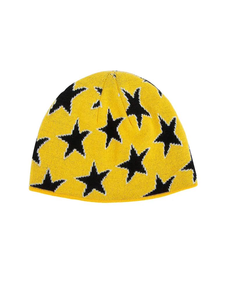 Yellow All-Over Stars Beanie 1