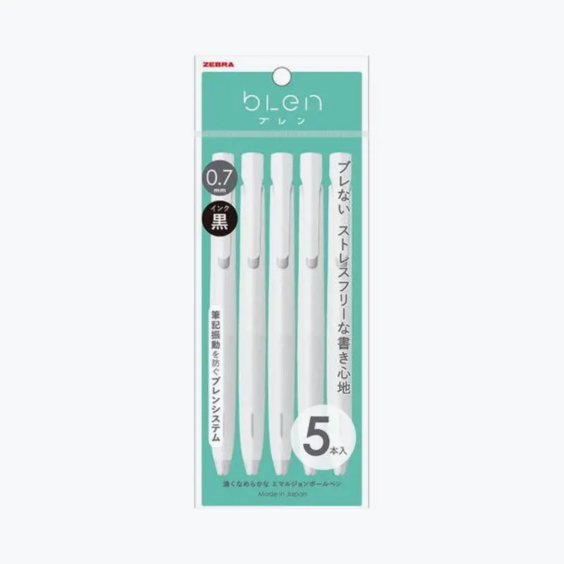 Zebra - Ballpoint Pen - Blen - White - Pack Of 5 - 0.7Mm 1