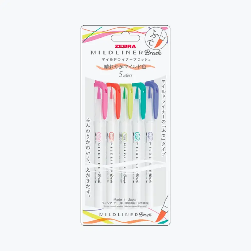 Zebra - Brush Pen - Mildliner Double Sided - Refresh Mild Set 1