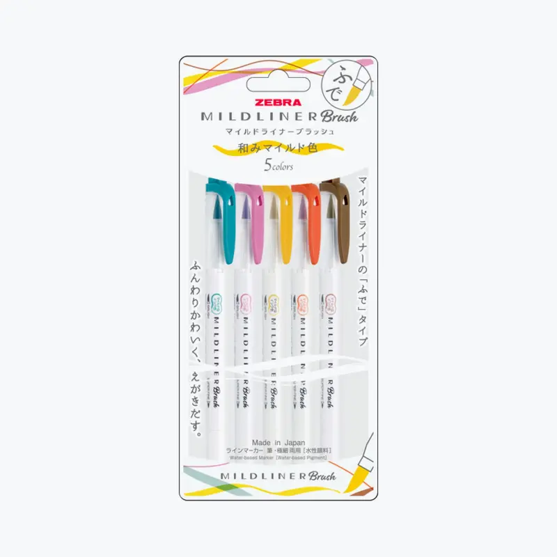 Zebra - Brush Pen - Mildliner Double Sided - Warm Set 1