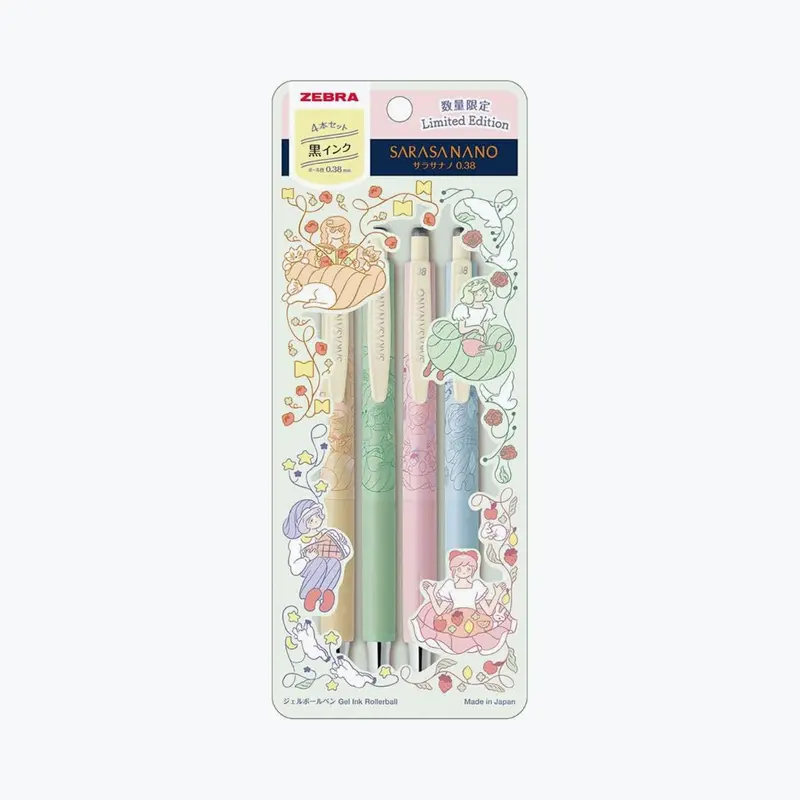 Zebra - Gel Pen - Sarasa Nano - 0.38Mm - My Little Joy - Pack Of 4 1