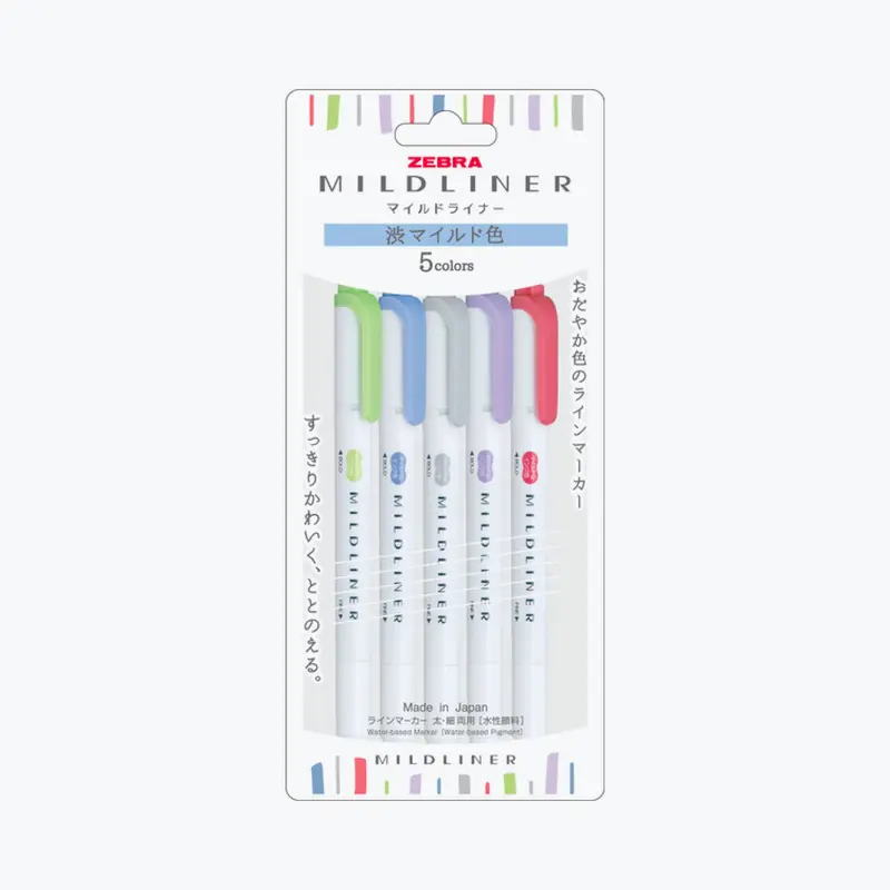 Zebra - Highlighter - Mildliner Double Sided - Cool & Refined Set 1