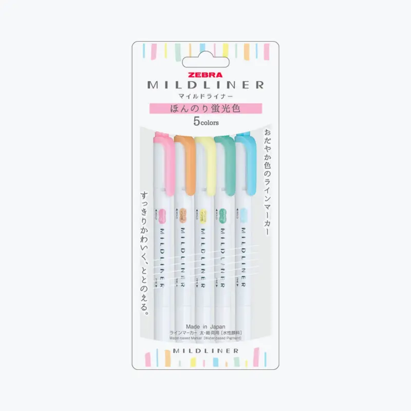 Zebra - Highlighter - Mildliner Double Sided - Fluorescent Set 1