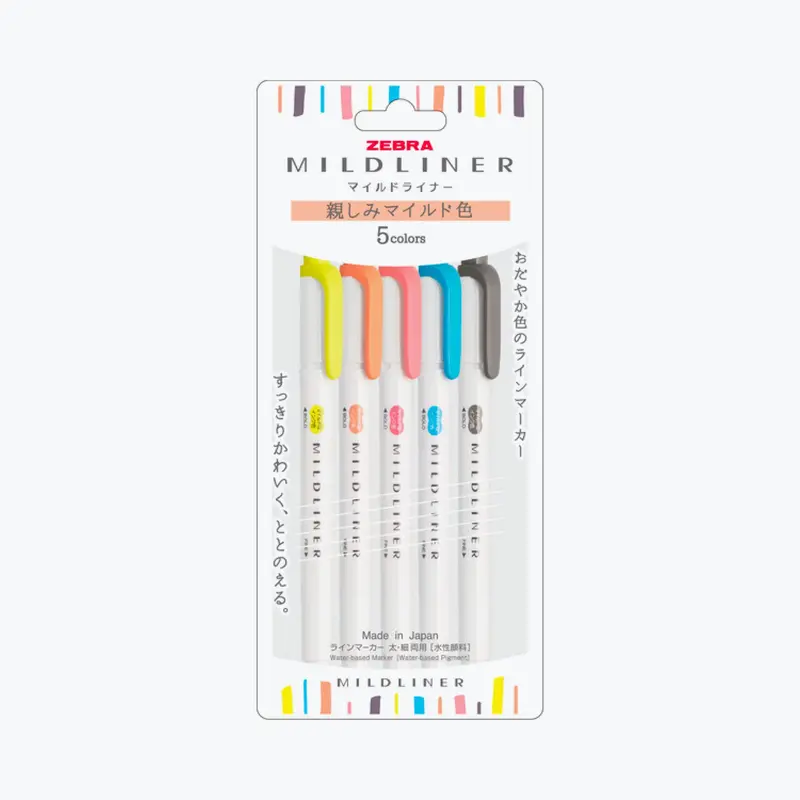 Zebra - Highlighter - Mildliner Double Sided - Friendly Mild Set 1