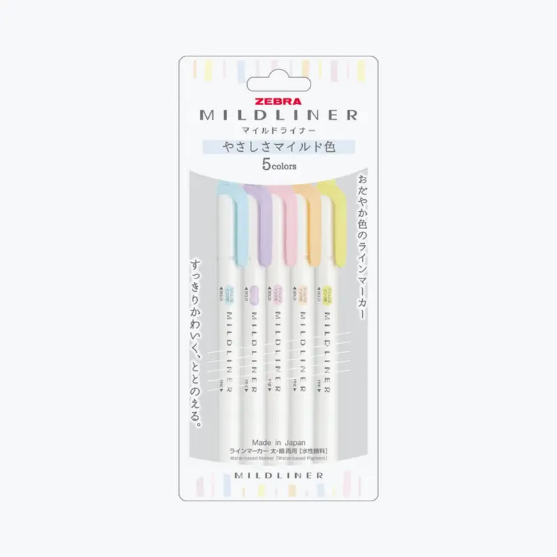 Zebra - Highlighter - Mildliner Double Sided - Gentle Set 1
