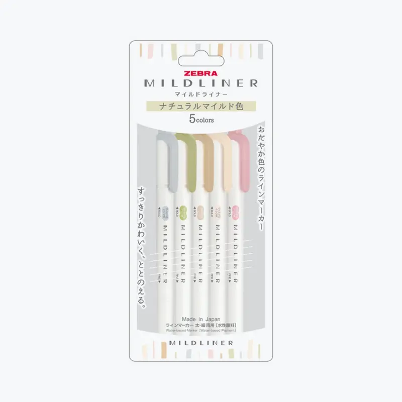 Zebra - Highlighter - Mildliner Double Sided - Neutral Set 1