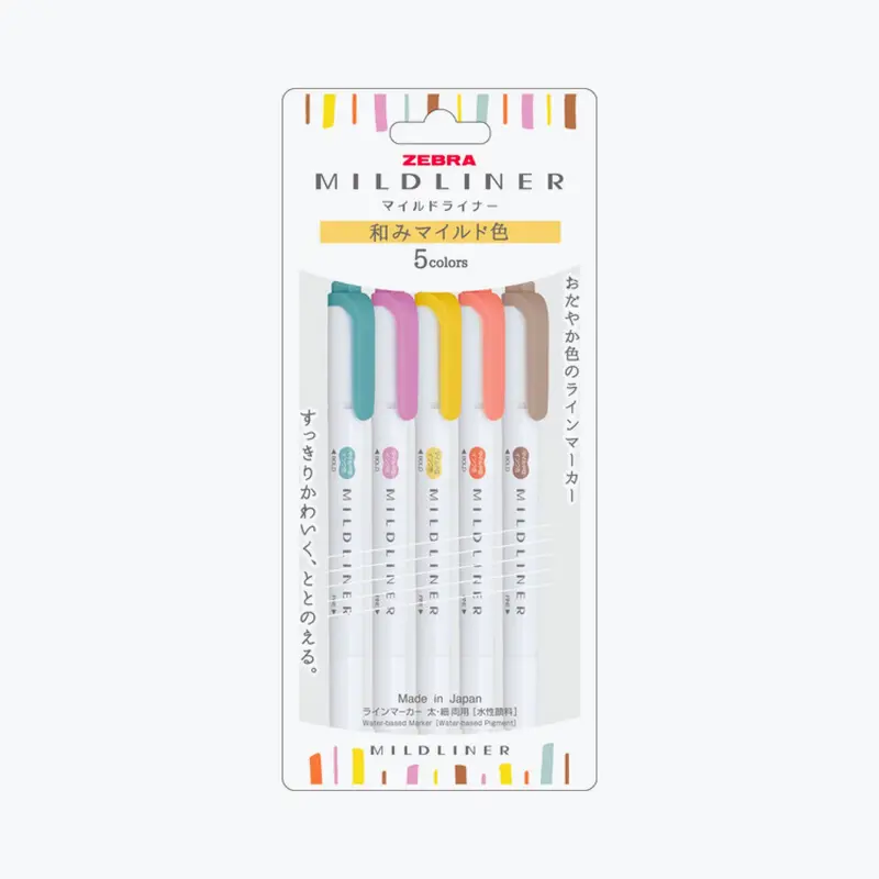 Zebra - Highlighter - Mildliner Double Sided - Warm Set 1