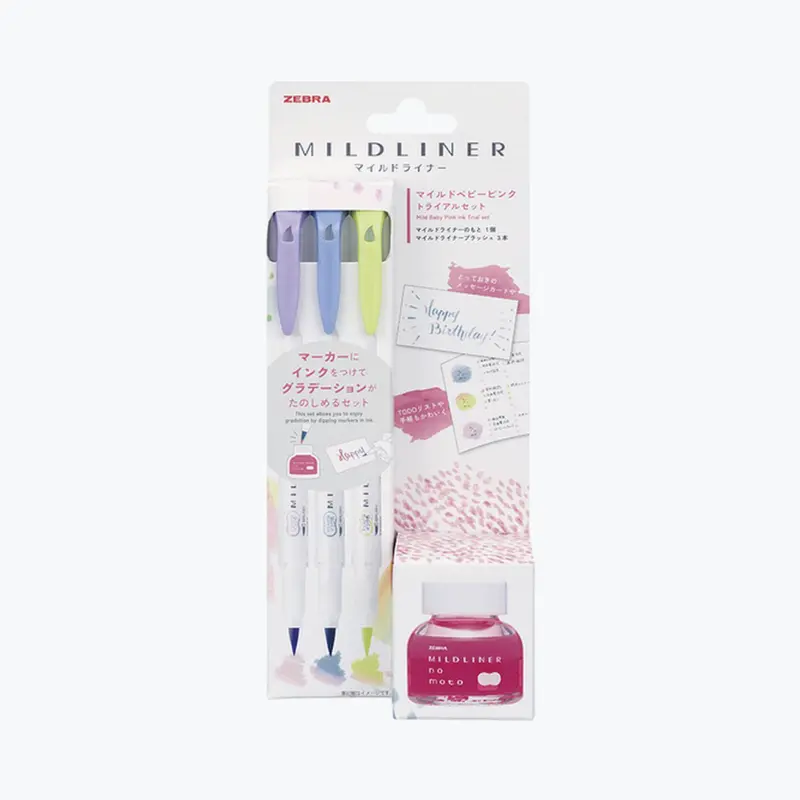 Zebra - Highlighter Set - Mildliner No Moto - Baby Pink 1