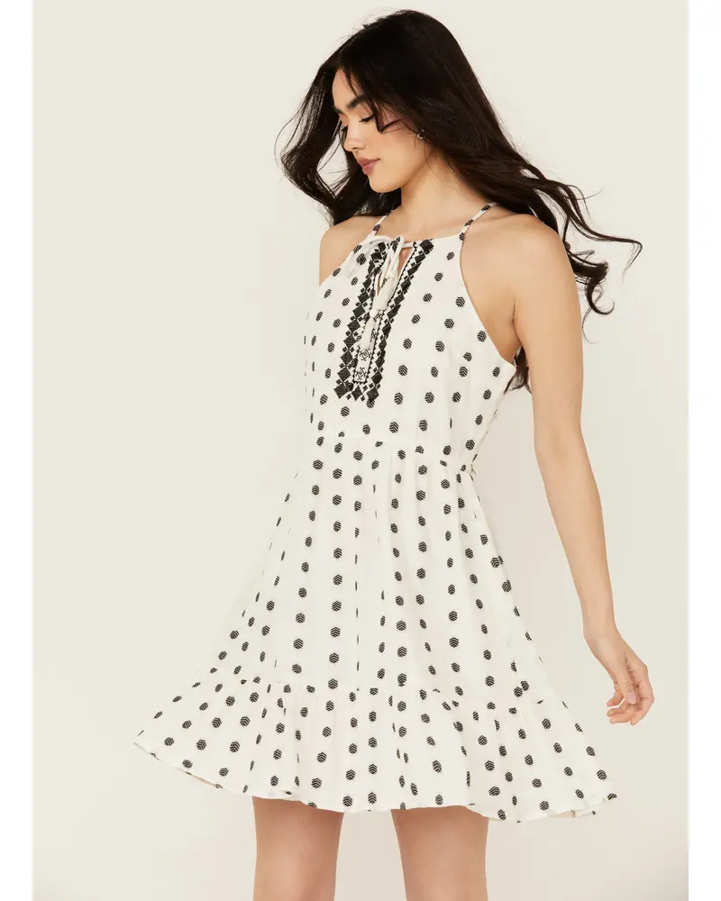 Zelida Embroidered Halter Neck Mini Dress 1