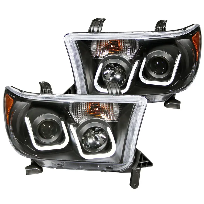 Anzo Usa Projector Headlights – Clear Lens, Black Housing, U-Bar Design (Pair) 1