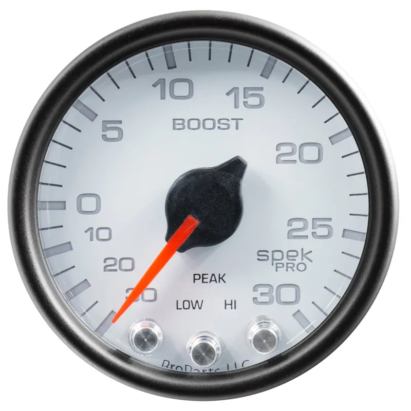 Autometer P30212 Stepper Motor Vacuum/Boost Gauge – 2-1/16", -30 Inhg To +30 Psi, White/Black Face 1