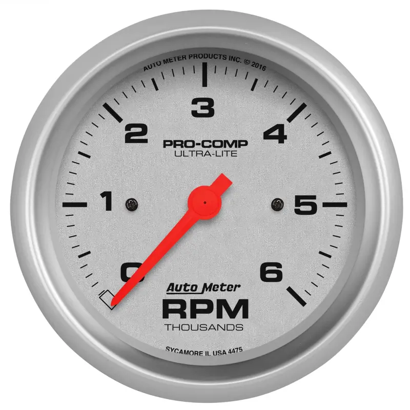 Autometer Ultra-Lite 3-3/8" Tachometer – 6,000 Rpm In-Dash Gauge 1