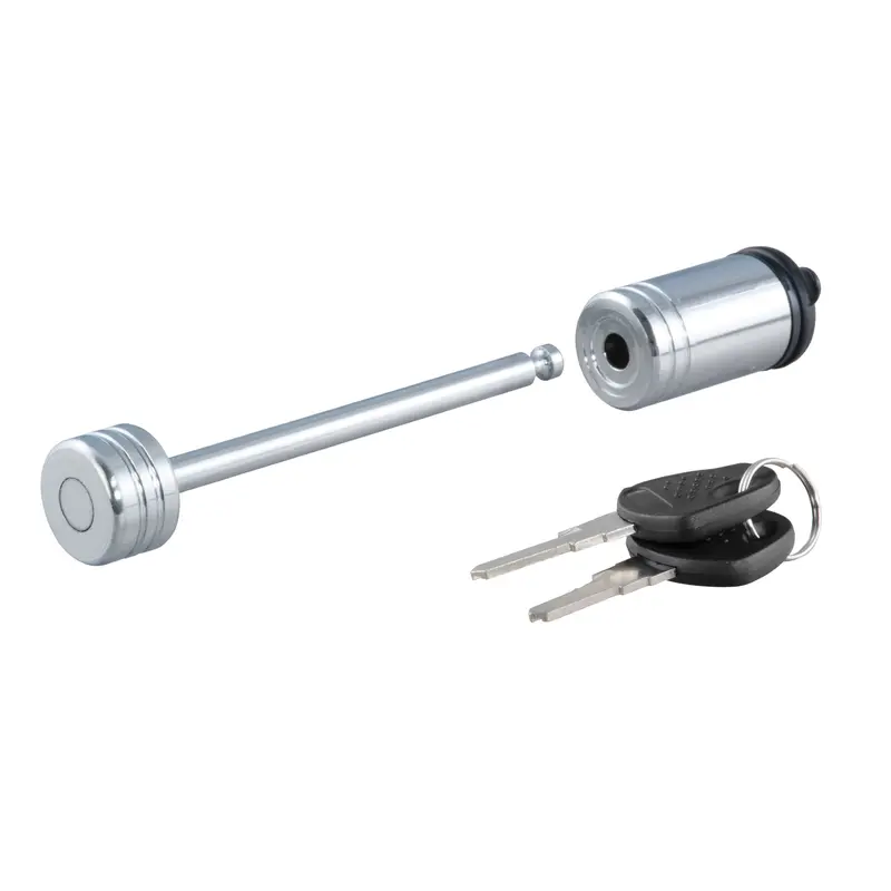 Curt Coupler Lock With Barbell Design – 23523, Chrome Finish, 1/4" Pin, 3-3/8" Latch Span 1