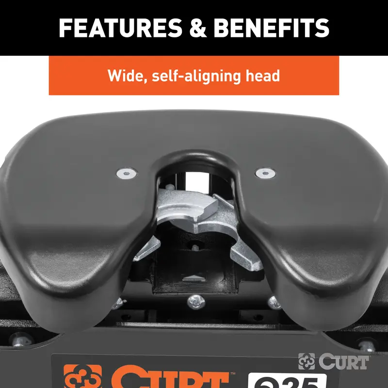 Curt Q25 25,000-Lb Fifth Wheel Hitch With Base Rails 1