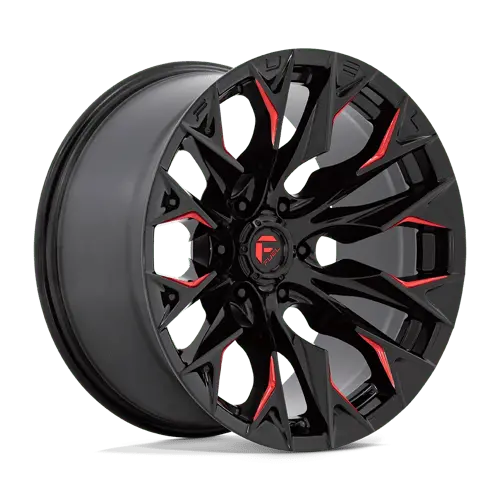 Fuel D823 Custom Forged Alloy Wheel – 20X9", 8X6.5", Gloss Black & Red Machined 1