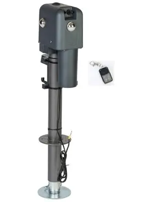 Husky Towing Electric Trailer Jack – 4,500-Lb Capacity, 18-Inch Travel, 6-Inch Drop Leg, Led Lights & Remote Control 1