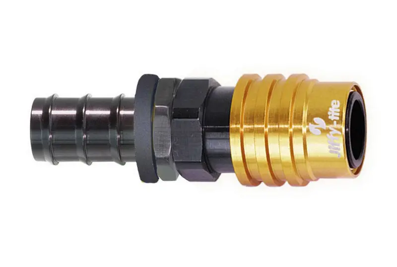 Jiffy-Tite Quick-Release Push-Lock Fitting – #8 Male To #8 Valved Socket 1