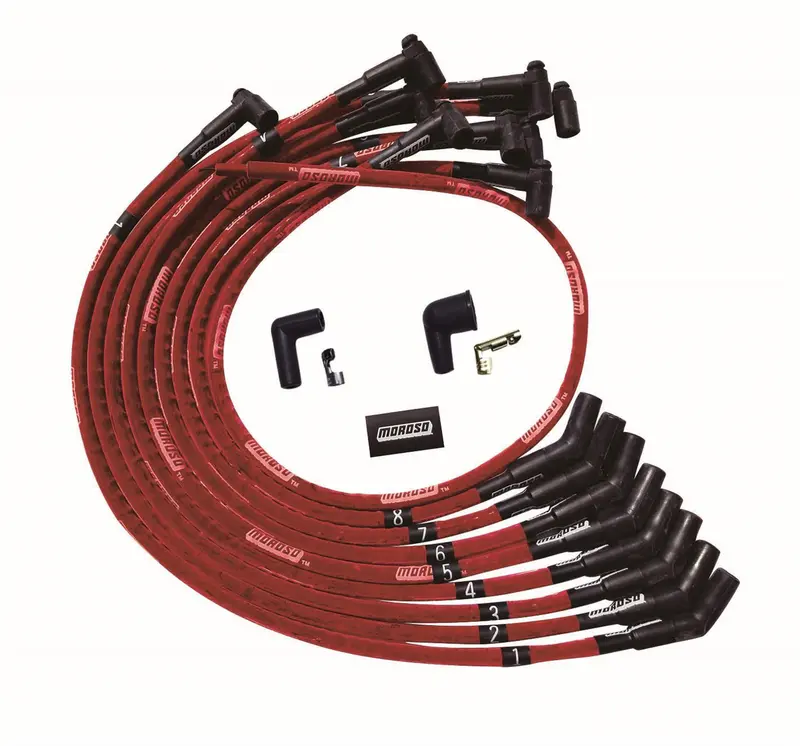 Moroso 52542 Ultra-Performance Plug Wire Set – Bbc Over Valve Cover, Red 1