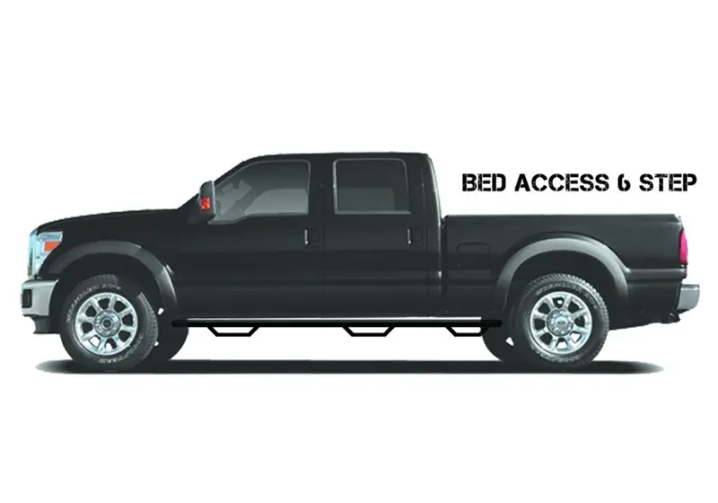 N-Fab T0690Cc-6 Triple-Step Nerf Bar With Bed Access For 2005–2015 Toyota Tacoma (6' Bed), Gloss Black 1